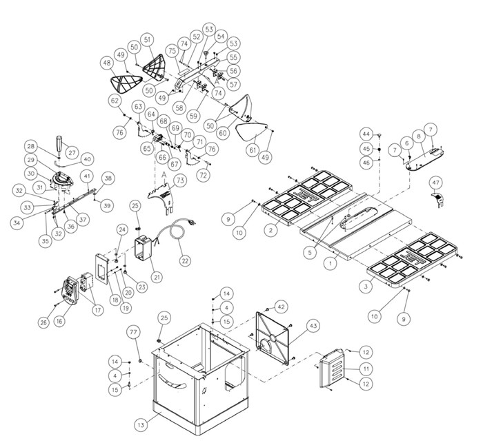 Jet 708494K_JPS-10TS Table Saw Parts