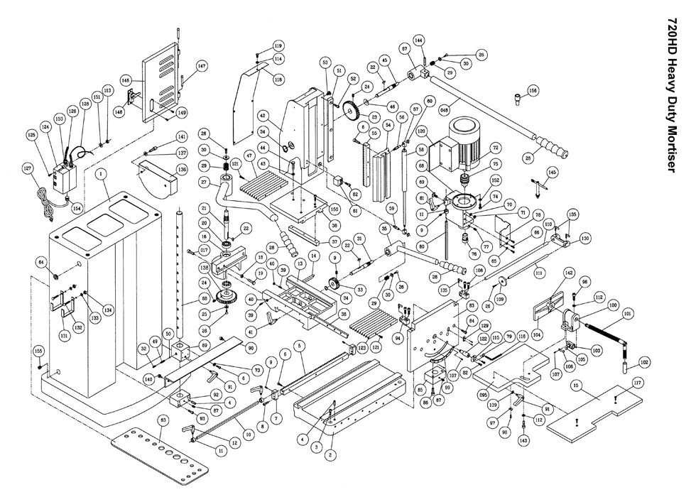 Powermatic 720HD Mortise Machine Parts