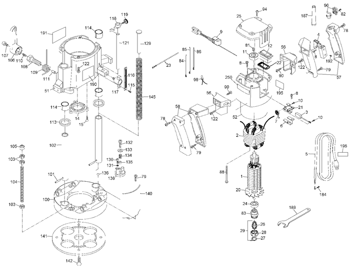 Porter Cable 7538 Router Parts (Type 6)