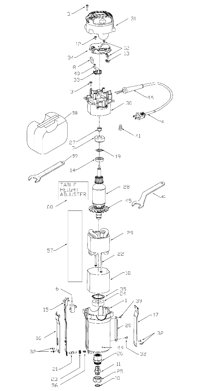 Porter Cable 890 Router Parts