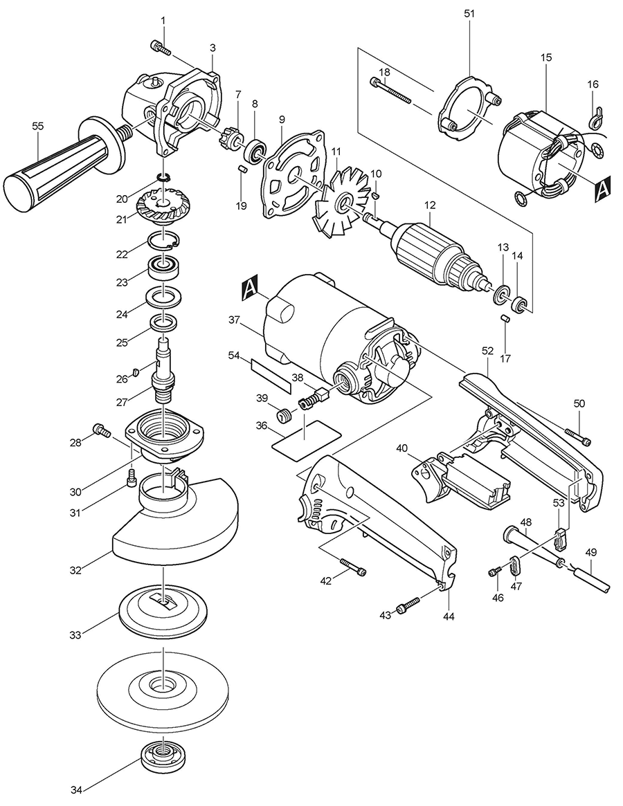 9005BZ Makita Angle Grinder Parts