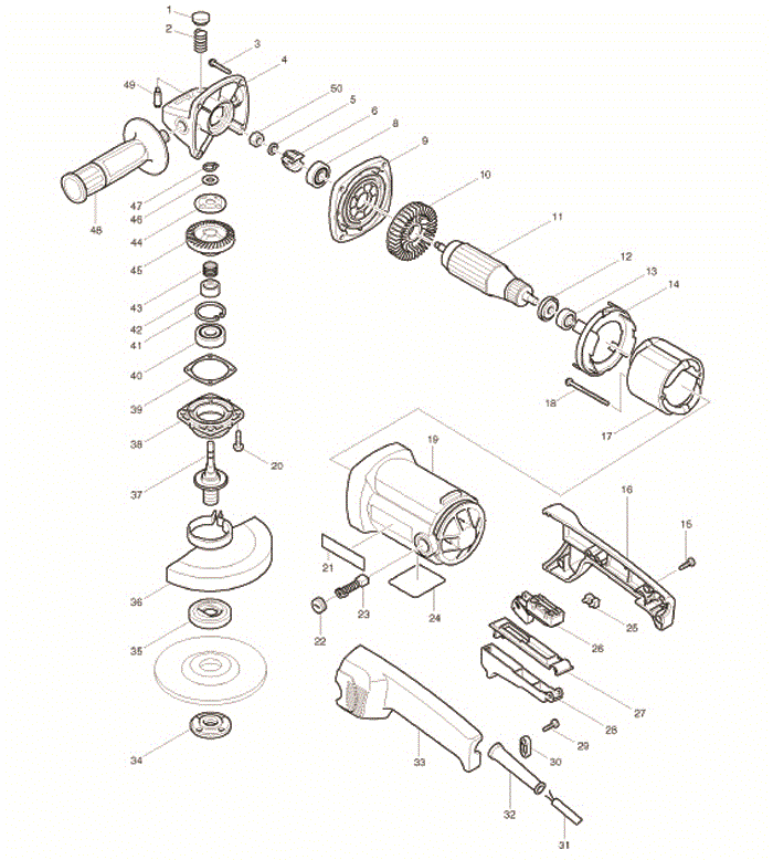 Makita 9015a Parts - Angle Grinder