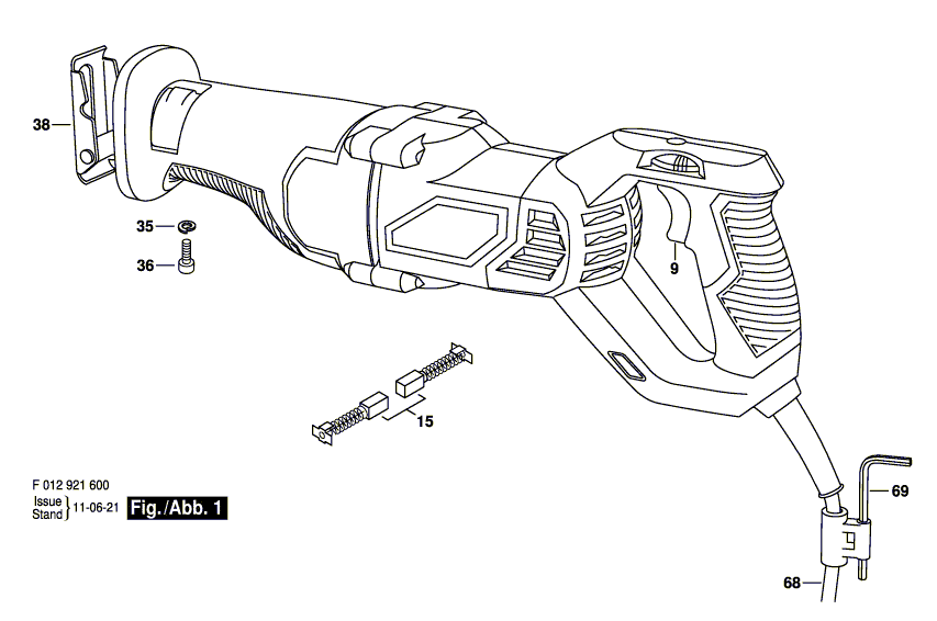 Skil 9206 f012921600 Parts - Reciprocating Saw