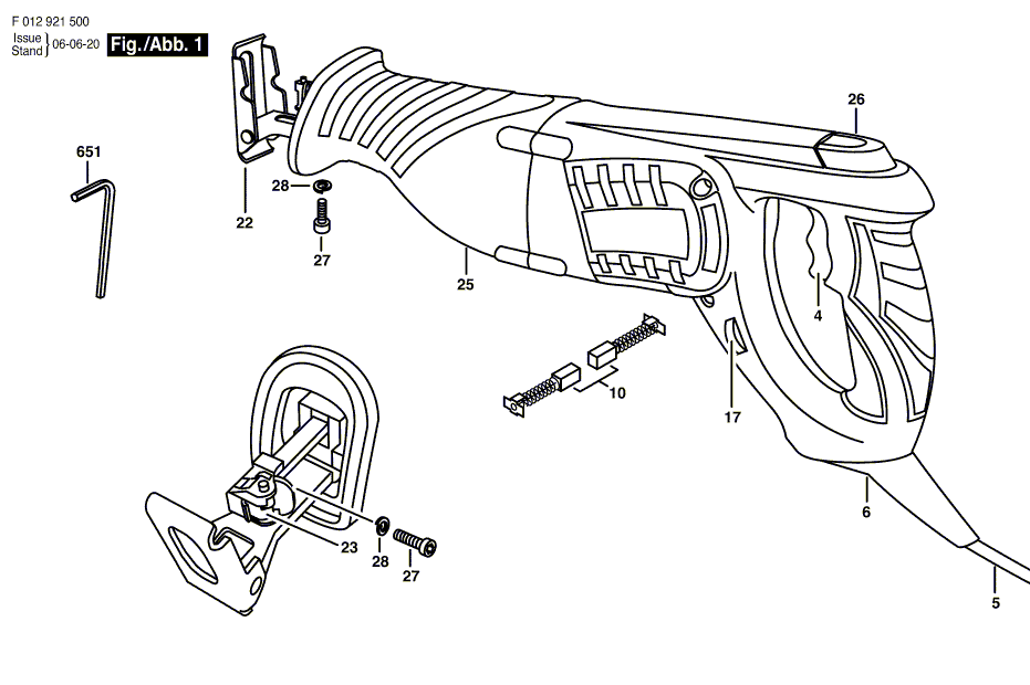 Skil 9215 f012921500 Parts - Reciprocating Saw