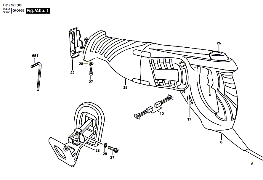 Skil 9225 f012922500 Parts - Reciprocating Saw