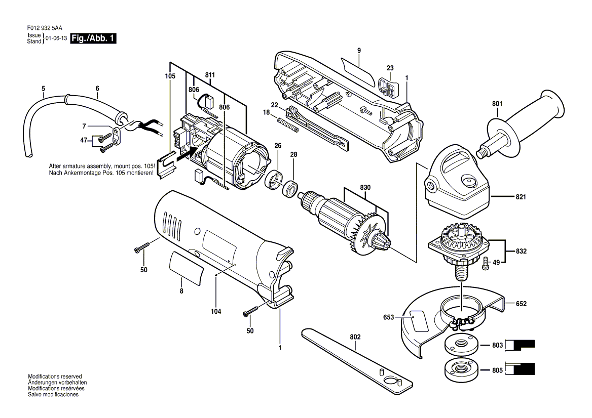 Skil 9325 f012932500 Parts - Angle Grinder