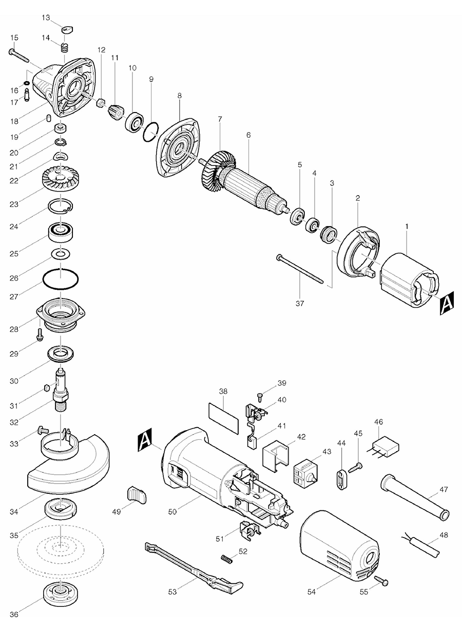 9557NB2 Makita Polisher and Sander Parts