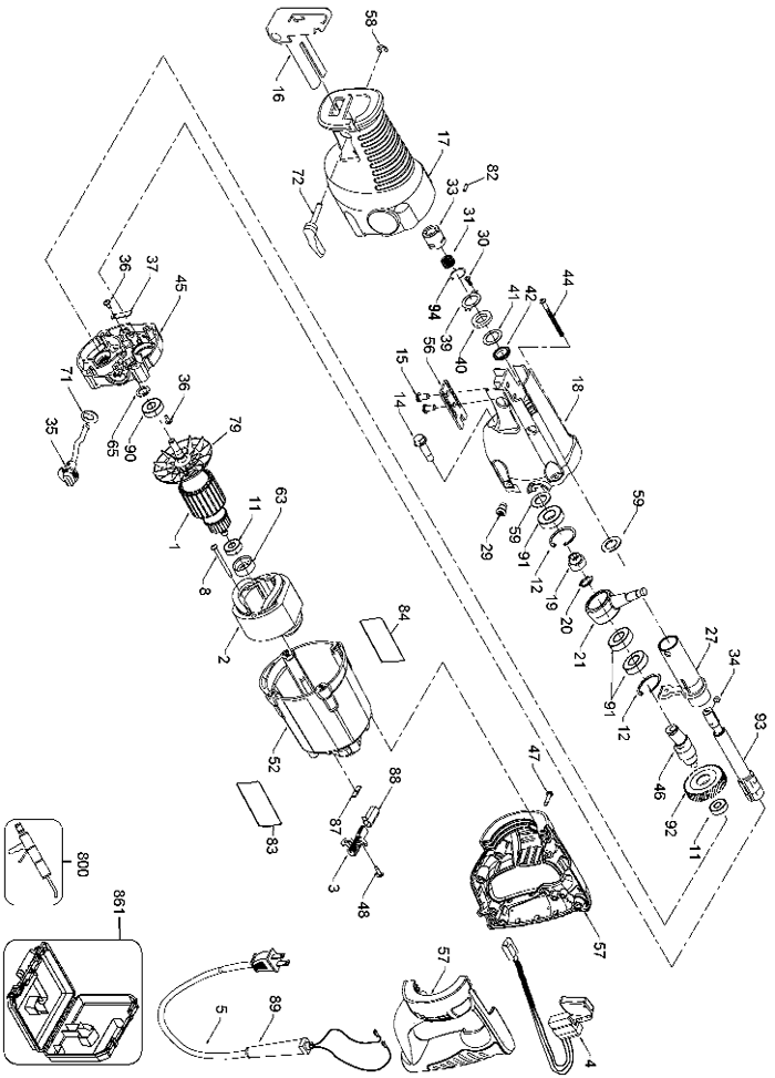 Porter Cable 9748 Tiger Saw Parts (Type 2)