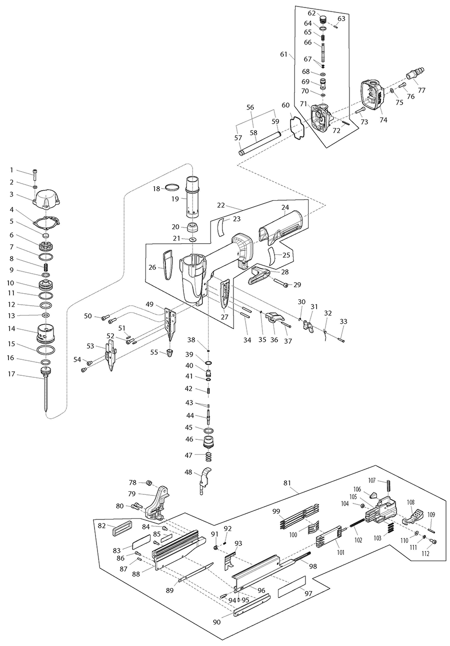 AF353 Makita Nailer Parts