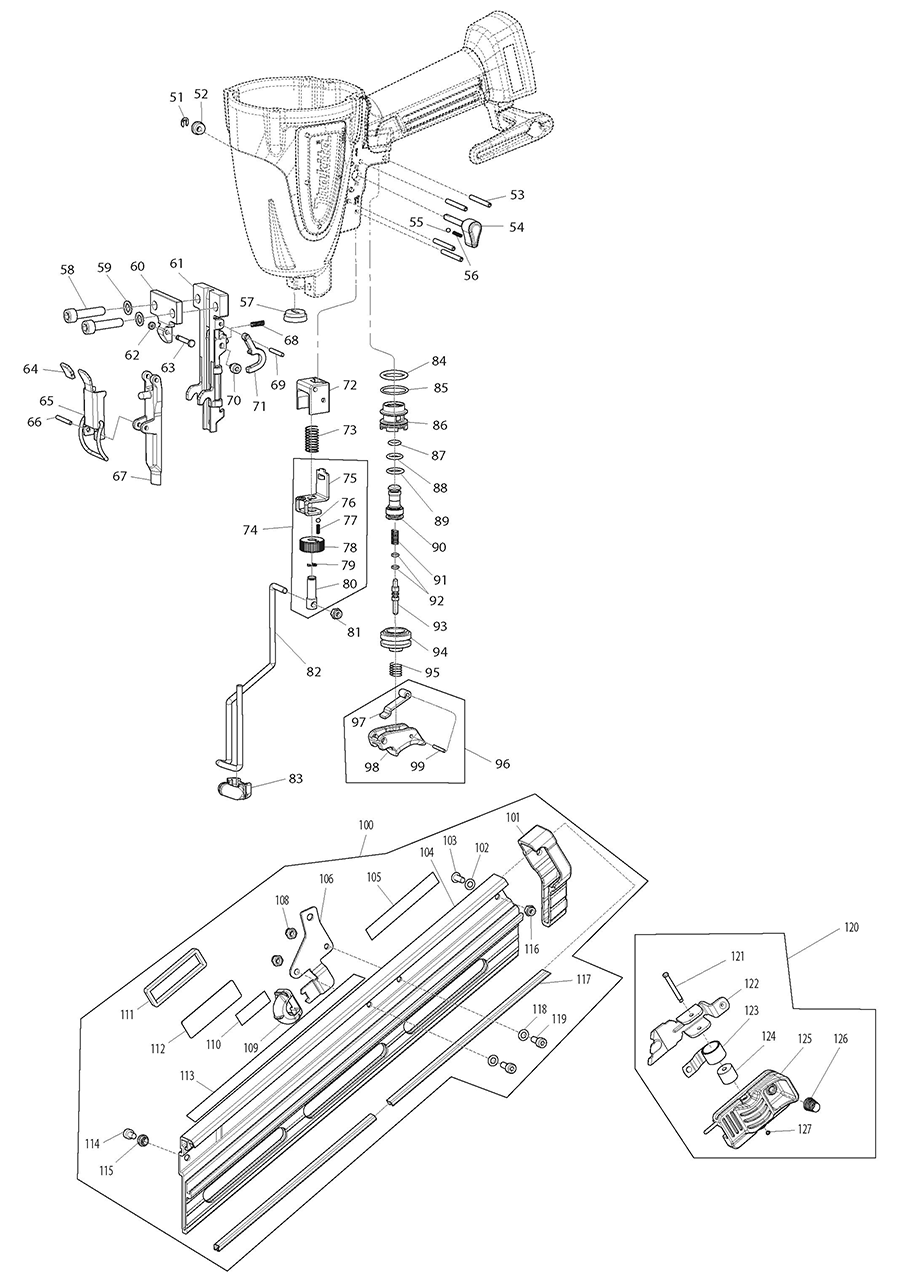 AF635 Makita Nailer Parts