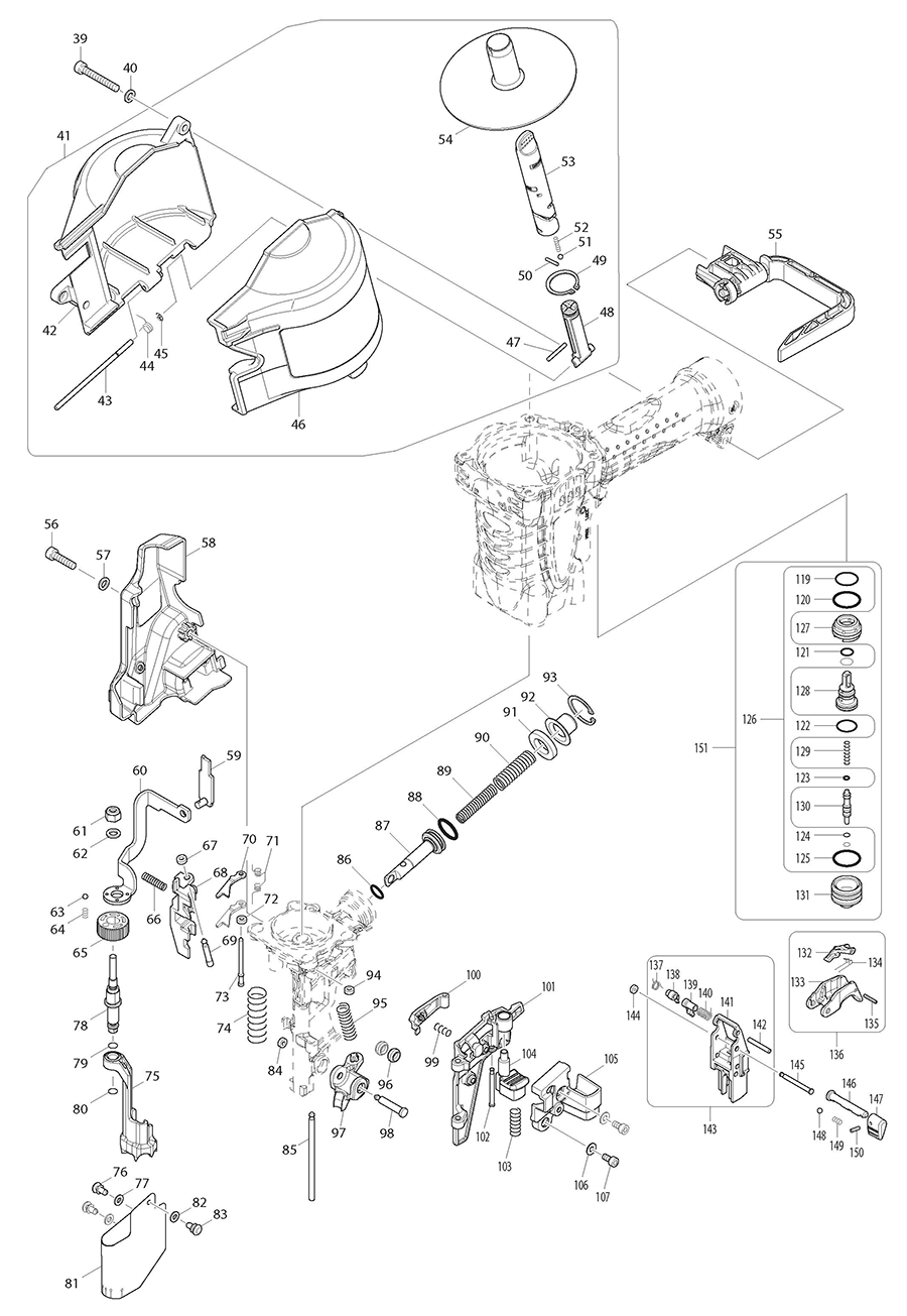 AN930H Makita Nailer Parts