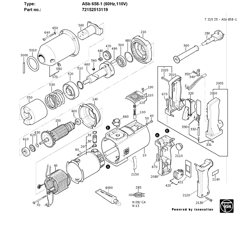 Fein ASB658-1 72152513119 Parts - Impact Wrench