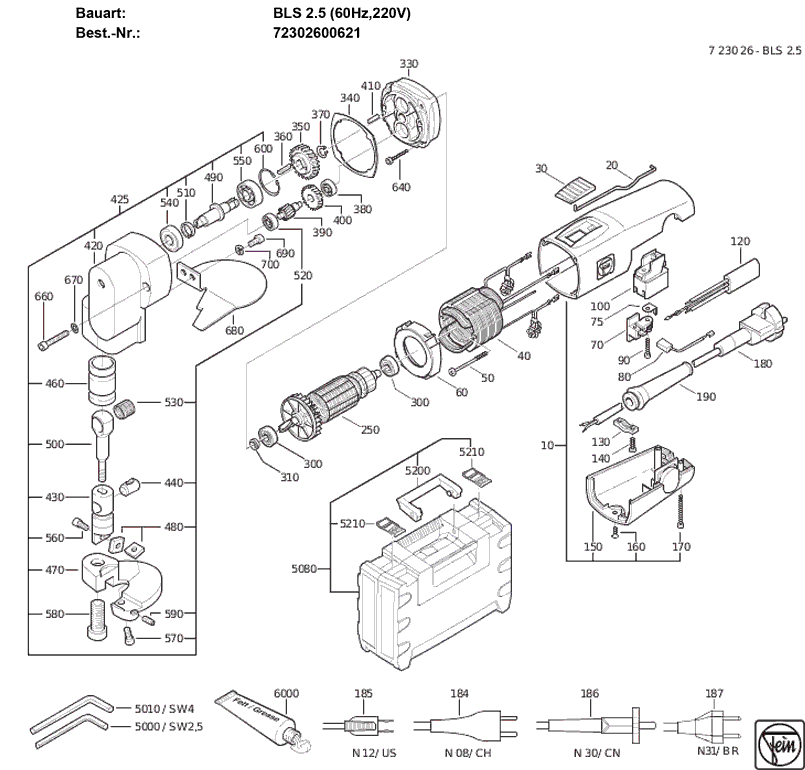 Fein BLS25 72302600621 Parts - Shear