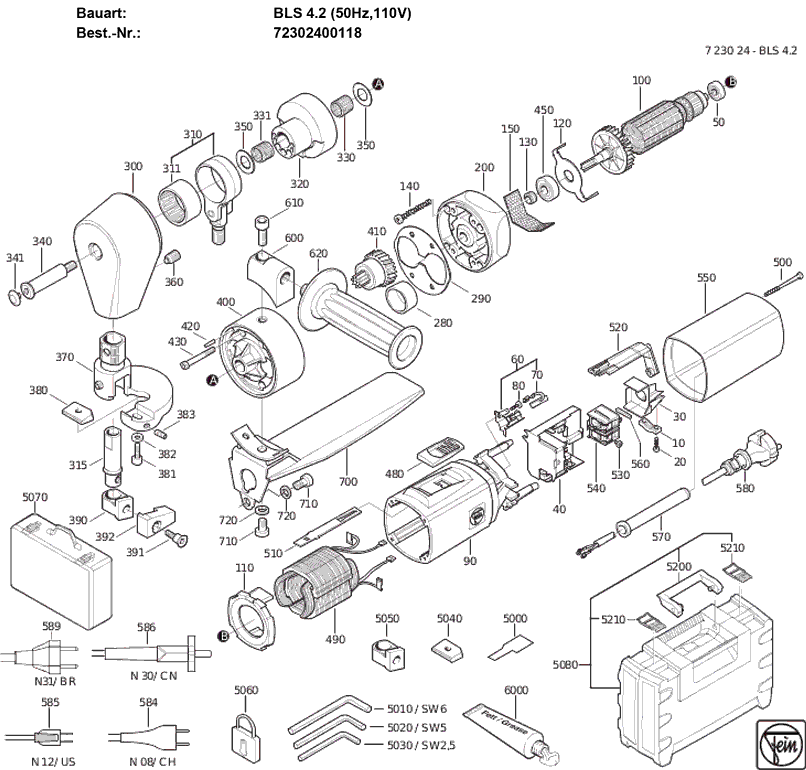 Fein BLS42 72302400118 Parts - Shear