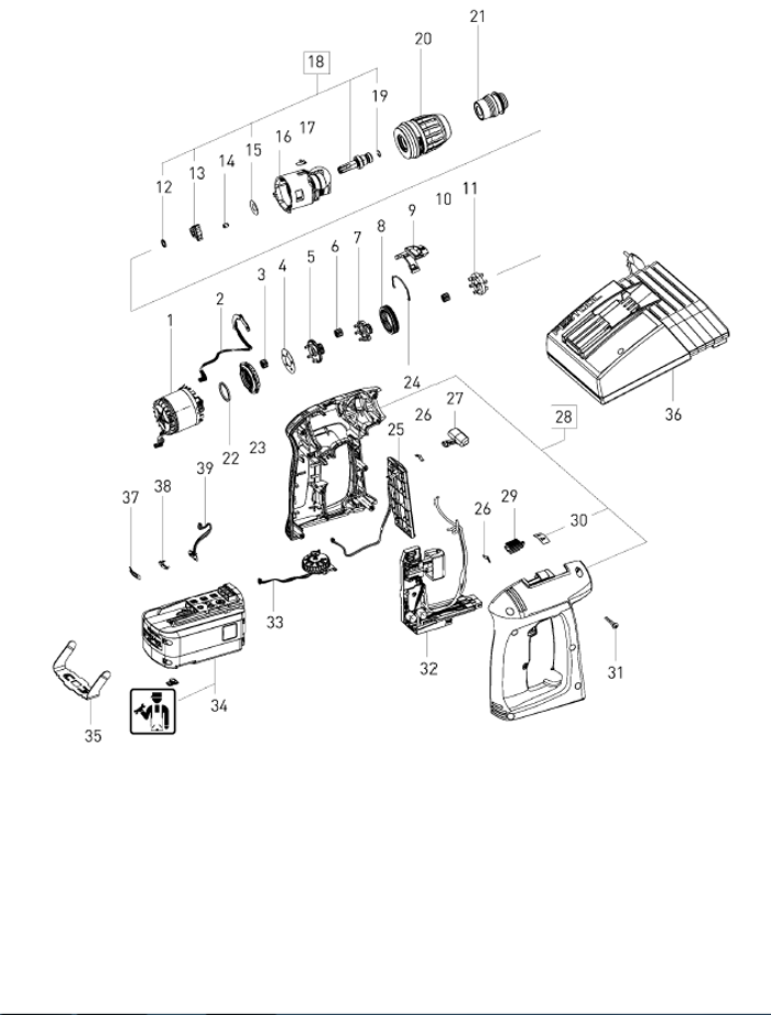 Festool C15 (498352) Cordless Drill Parts