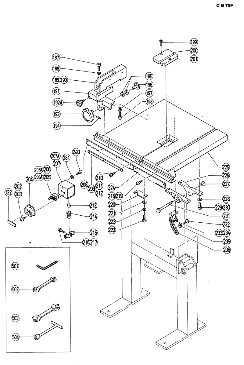 Hitachi CB75F Parts - Bandsaw