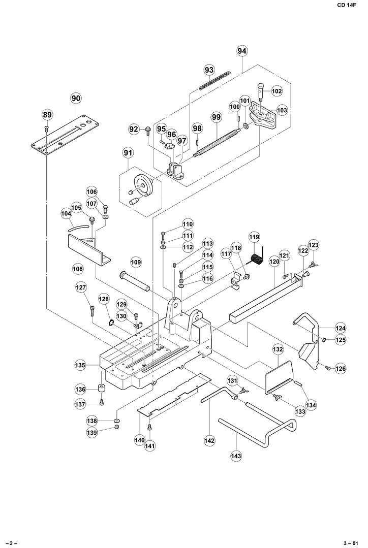 Hitachi CD14F Parts - Cut-Off Machine