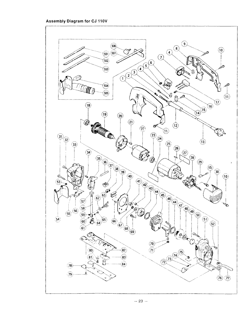 Hitachi CJ110V Parts - Jig Saw