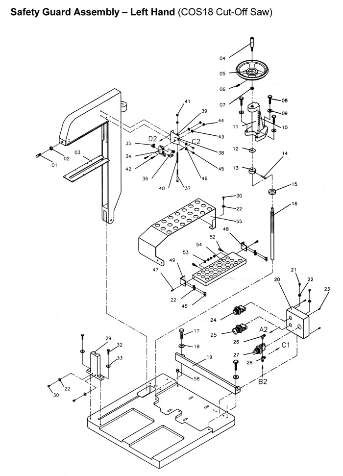 Powermatic COS18 Cut Off Saw Parts