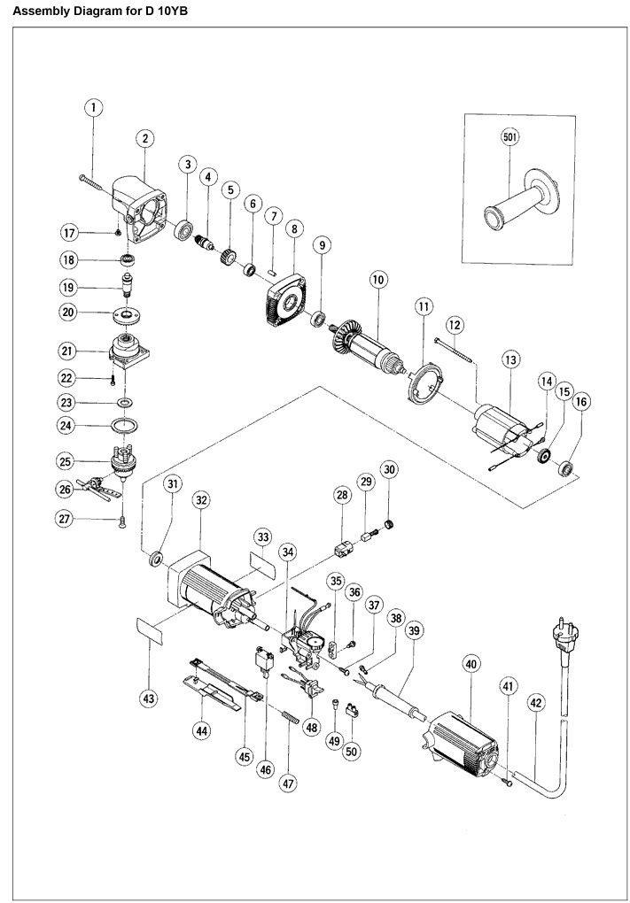 Hitachi D10YB Parts - Drill