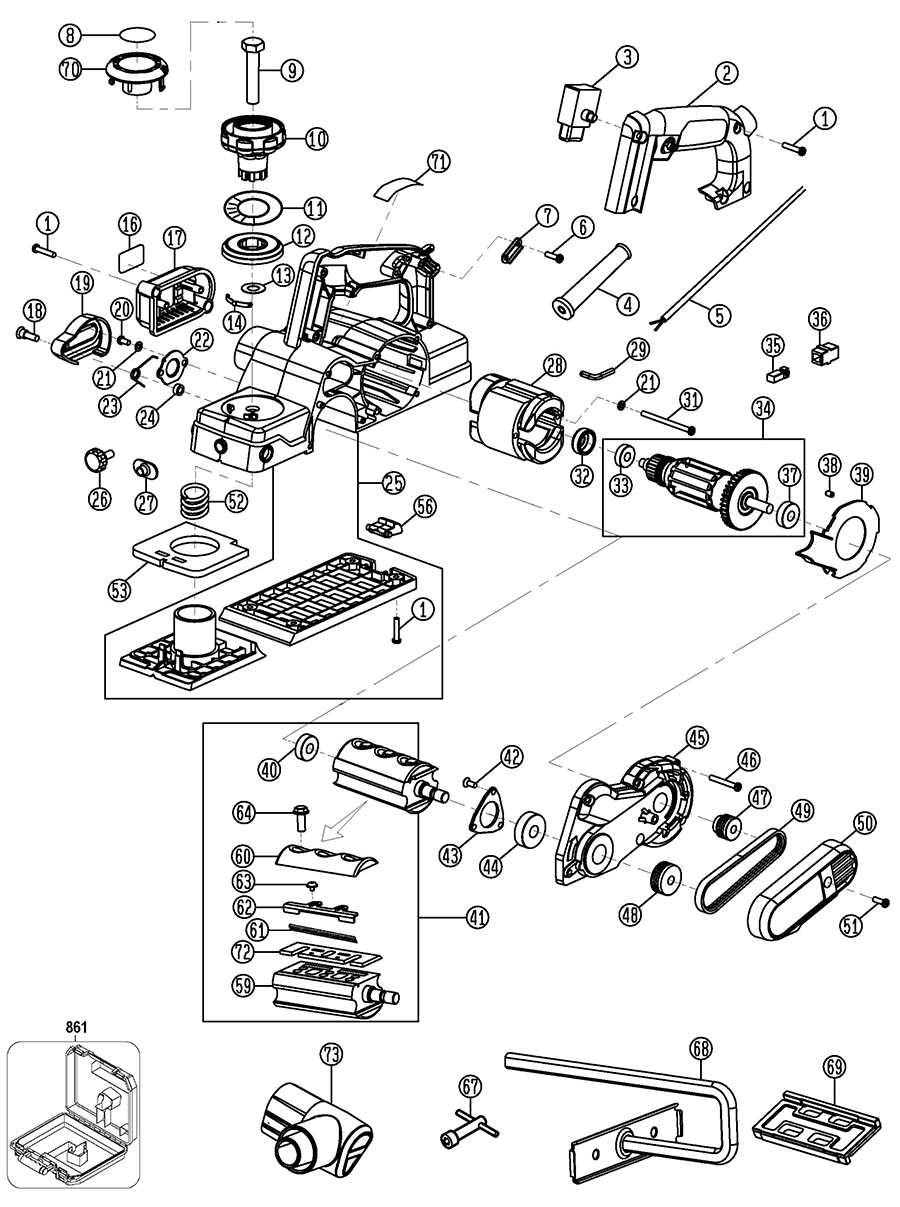 D26677K Dewalt Hand Planer Parts