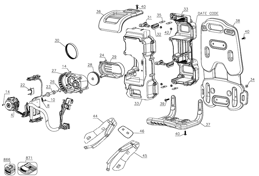 DCBL590B Dewalt Outdoor Power Equipment Parts