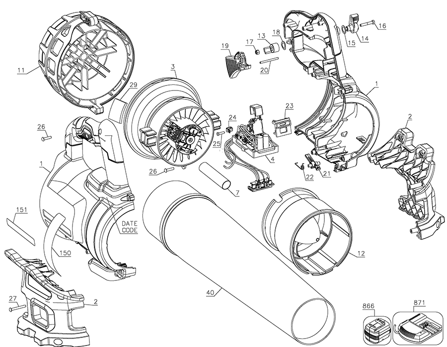 DCBL720B Dewalt Outdoor Power Equipment Parts