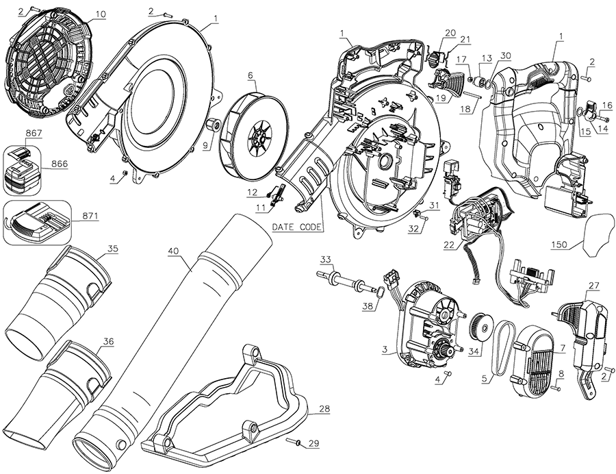 DCBL770B Dewalt Outdoor Power Equipment Parts