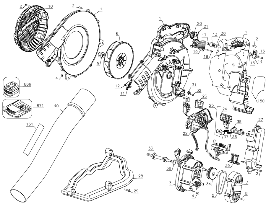 DCBL790B Dewalt Outdoor Power Equipment Parts