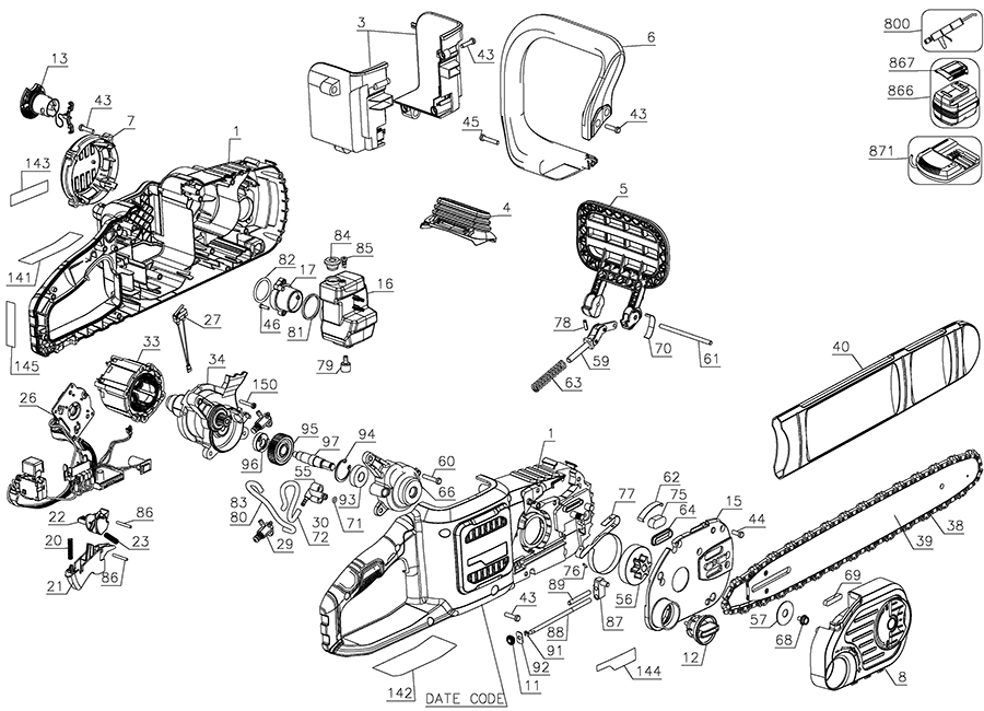 DCCS670B Dewalt Outdoor Power Equipment Parts