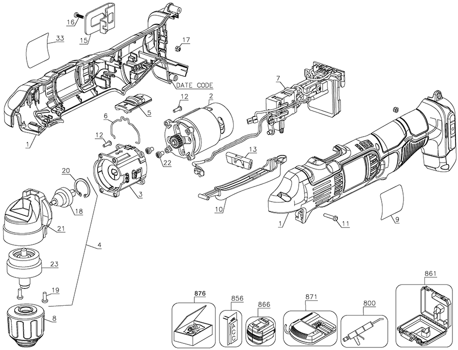 DCD740B Dewalt Drill Parts