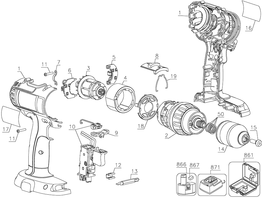 DCD775B Dewalt Hammerdrills and Hammers Parts