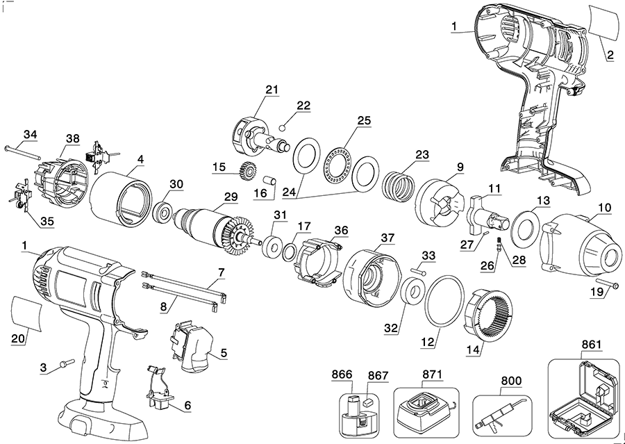 DCF059KL Dewalt Wrench Parts