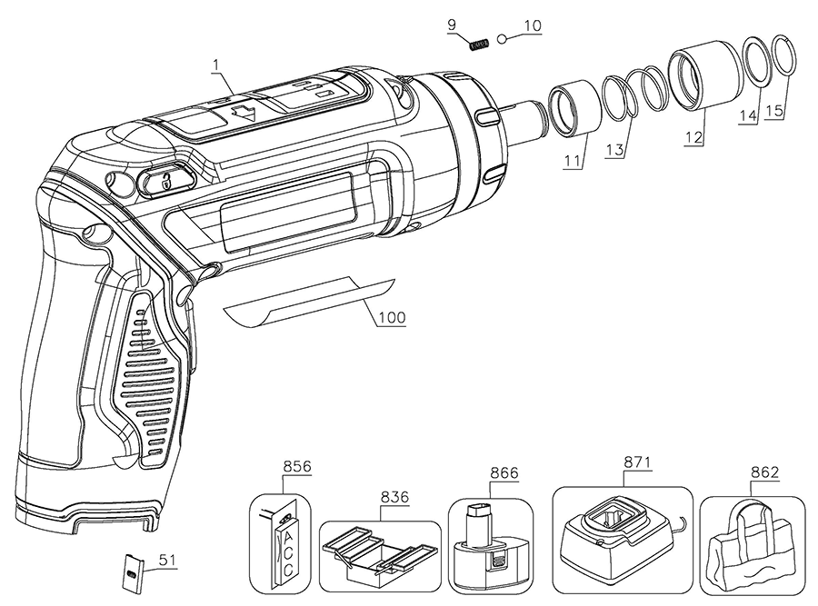 DCF680N1 Dewalt Screwdriver Parts