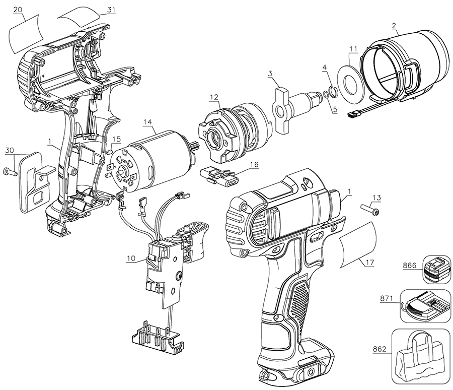 DCF813S2 Dewalt Wrench Parts