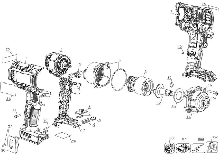 DCF894HB Dewalt Wrench Parts