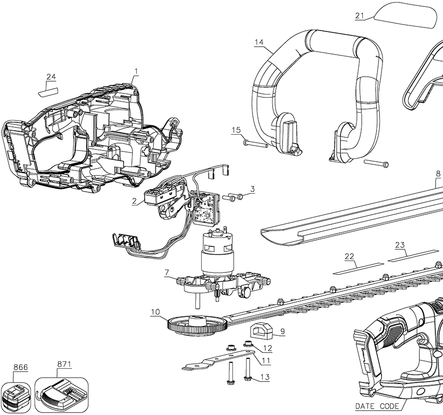 DCHT820B Dewalt Outdoor Power Equipment Parts
