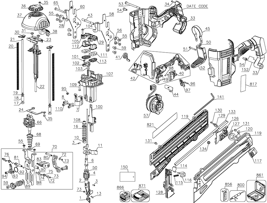 DCN693M1 Dewalt Nailer Parts