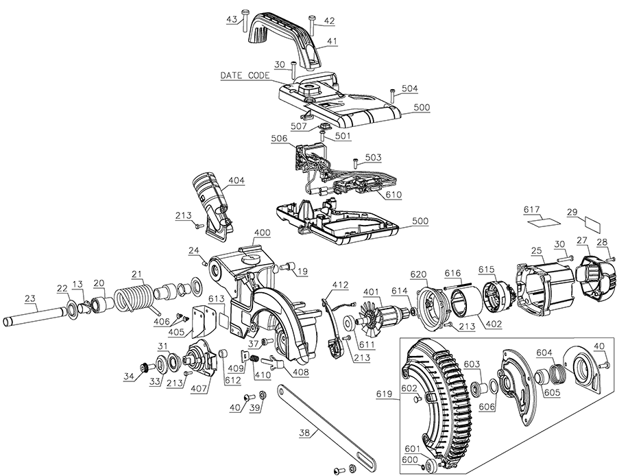 DCS361B Dewalt Miter Saw Parts