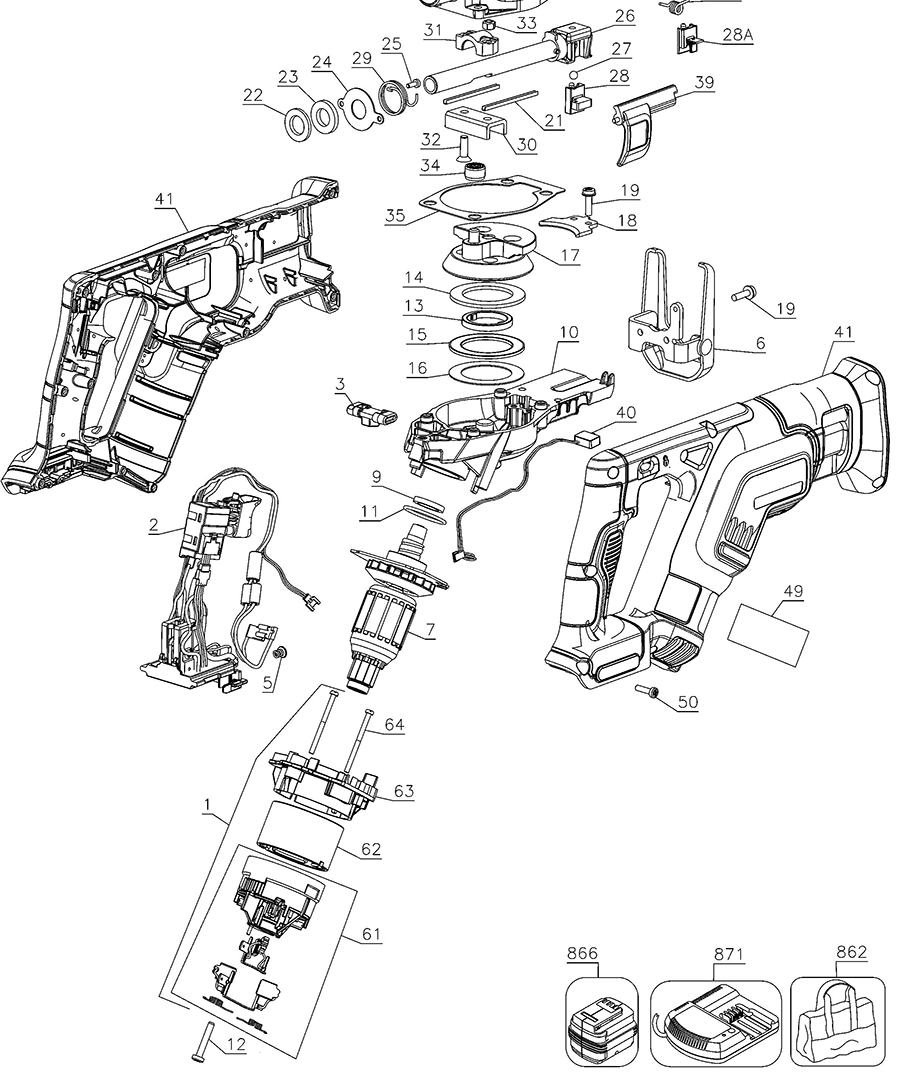 DCS387B Dewalt Saw Parts