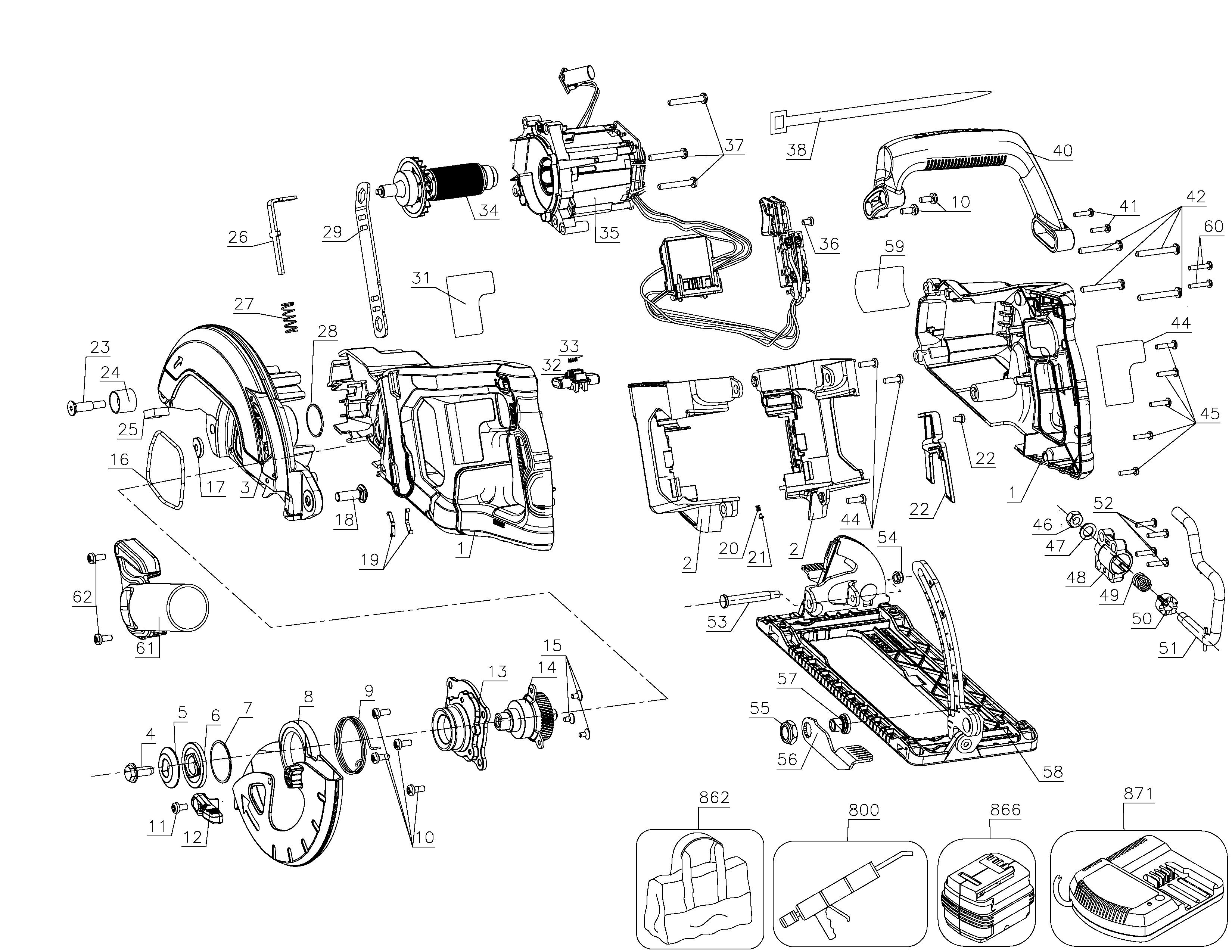 DCS577 Circular Saw Parts