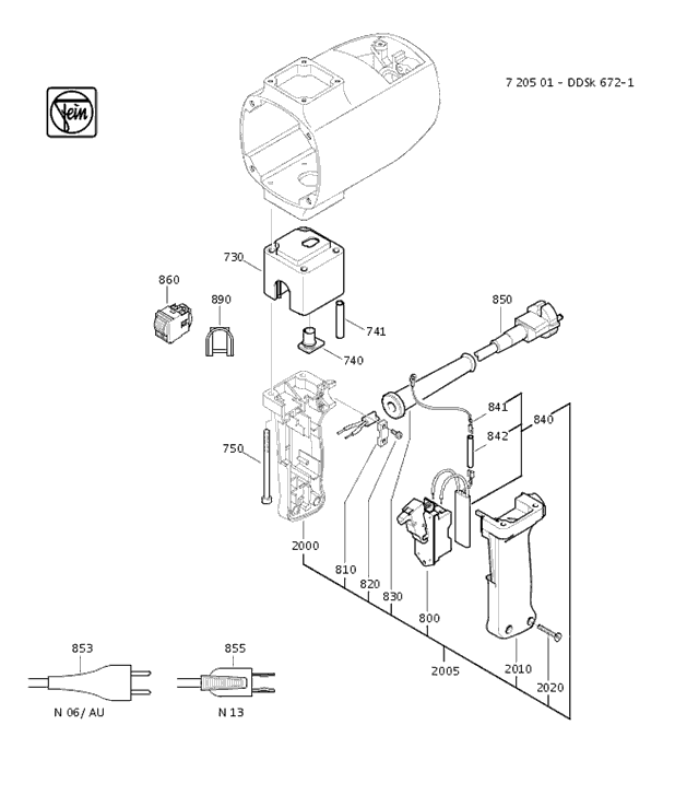 Fein DDSK672-1 72050113113 Parts - Rotary Drill