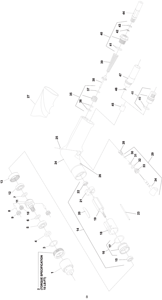 Sioux DR1412 Parts - Pistol Grip Drill