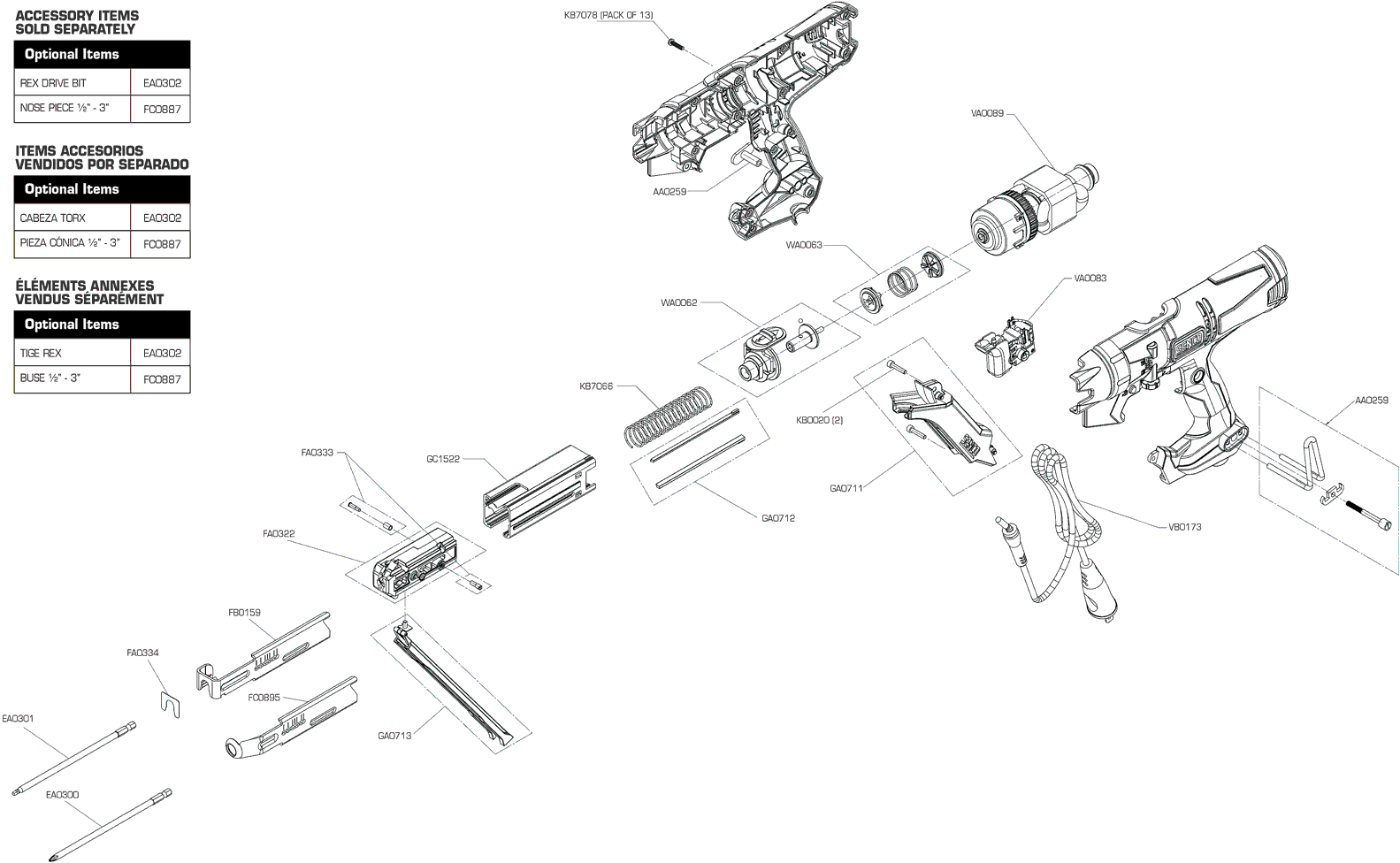 Senco DS332-AC Parts - Screw System