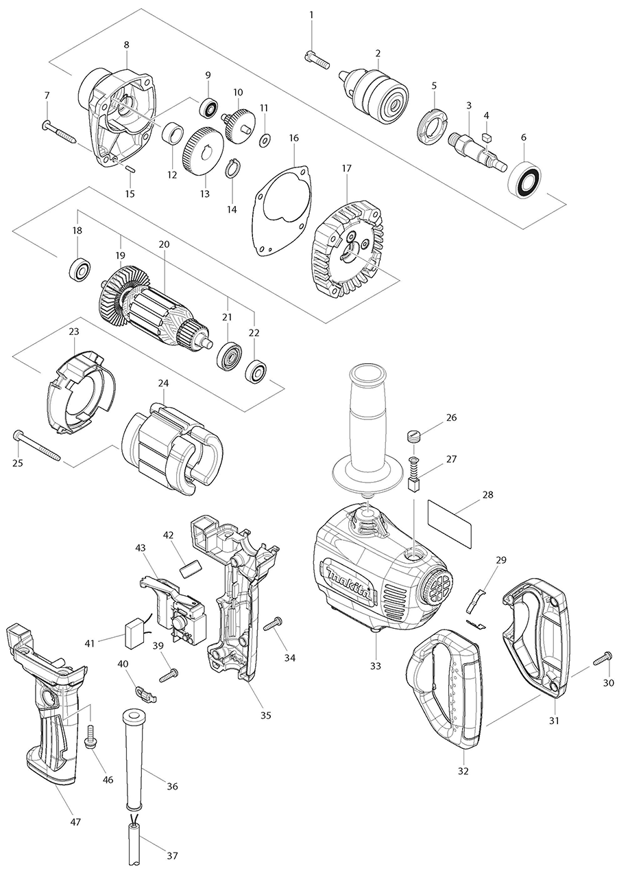 DS4012 Makita Drill Parts