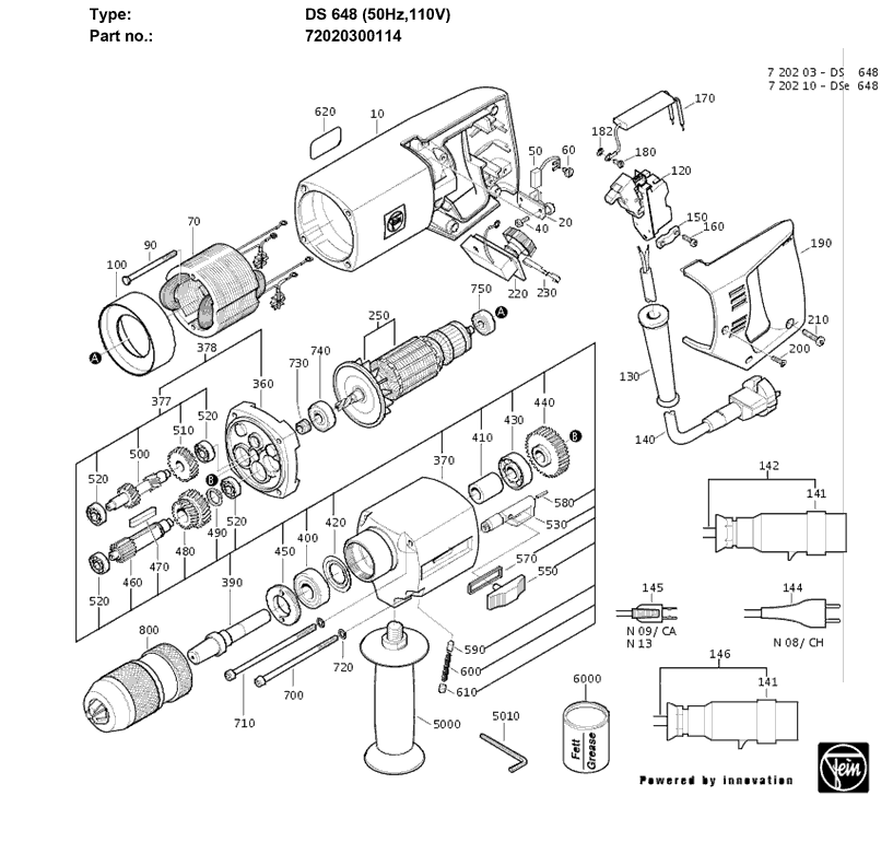 Fein DS648 72020300114 Parts - Rotary Drill