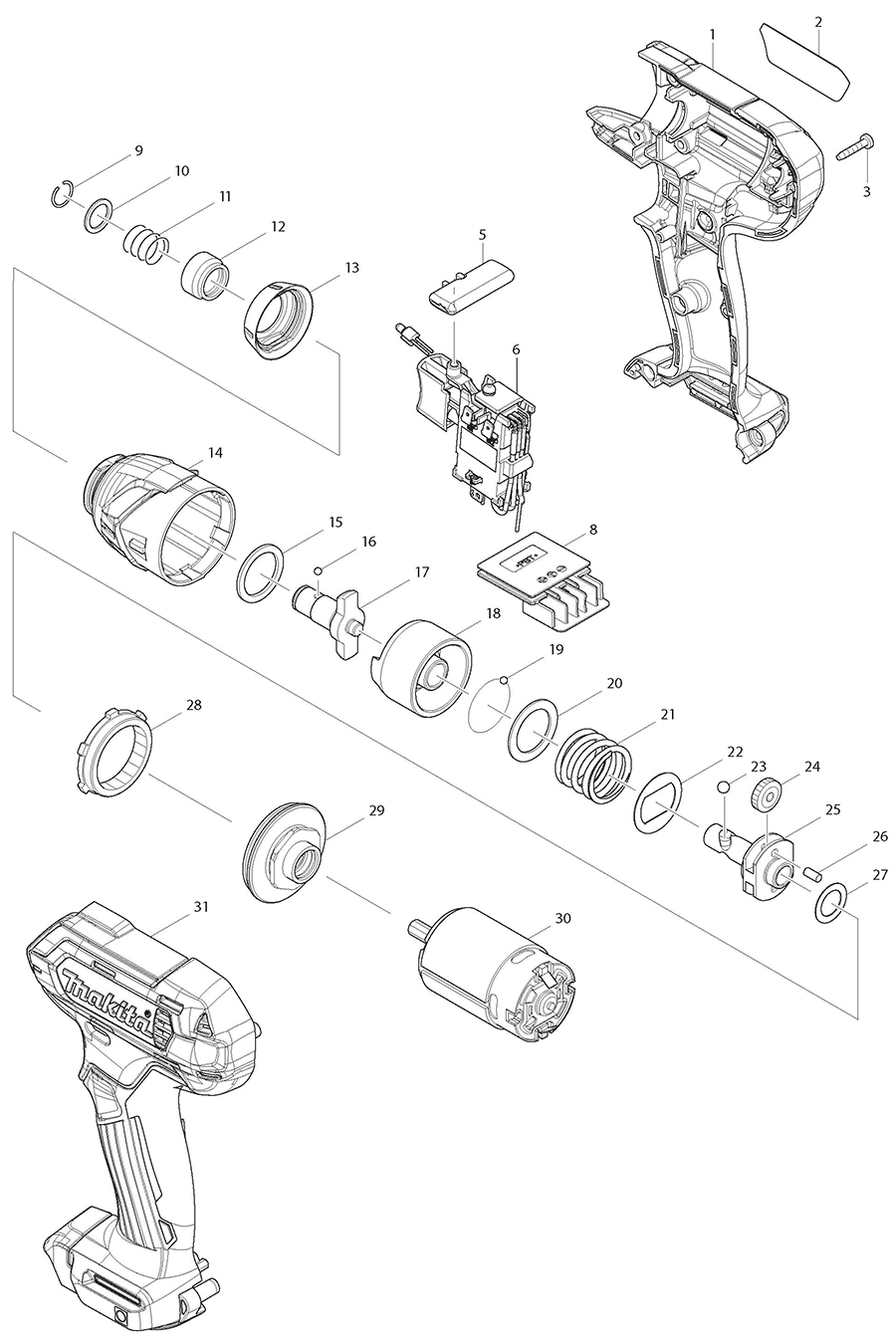 DT03Z Makita Impact Driver Parts