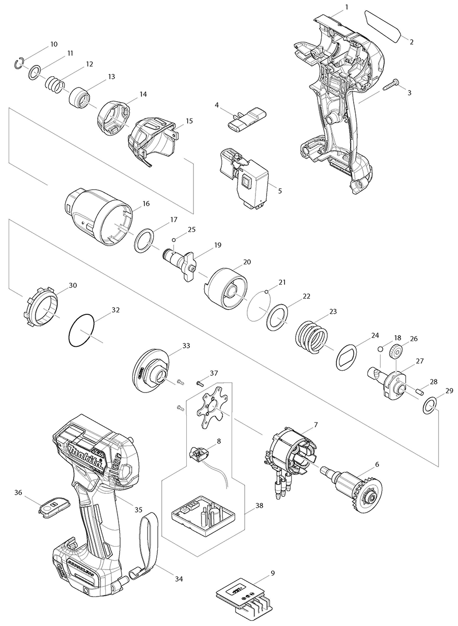 DT04Z Makita Impact Driver Parts