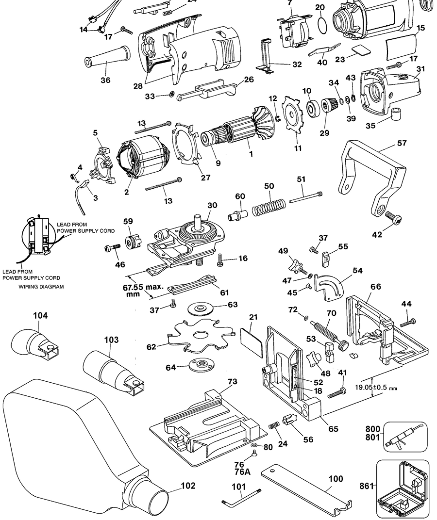 DW682K Dewalt Plate Joiner Parts