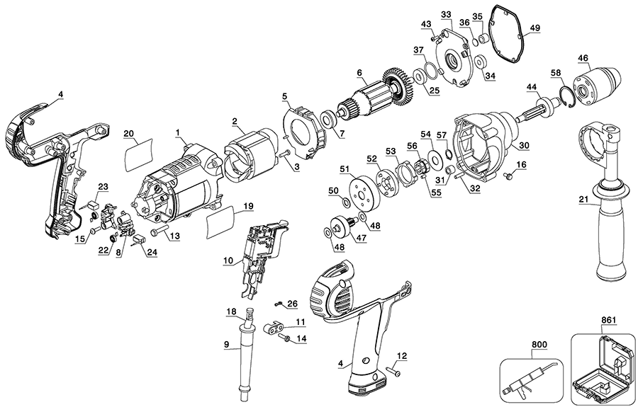 DWD215G Dewalt Drill Parts